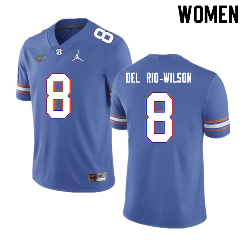 Women #8 Carlos Del Rio-Wilson Florida Gators College Football Jerseys Sale-Royal